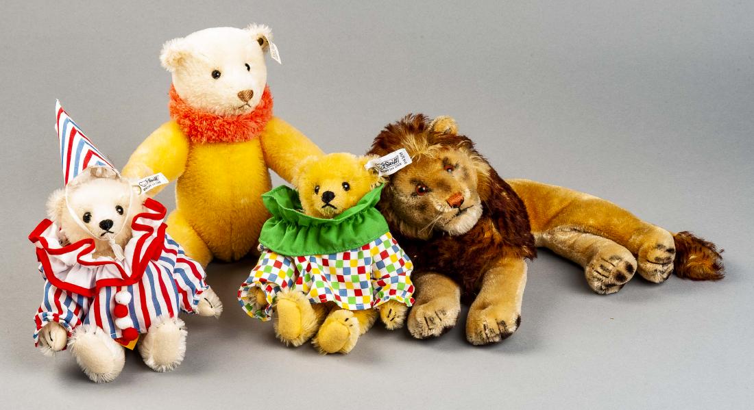 4 Steiff Animals Incl Circus Bear (1 of 6)