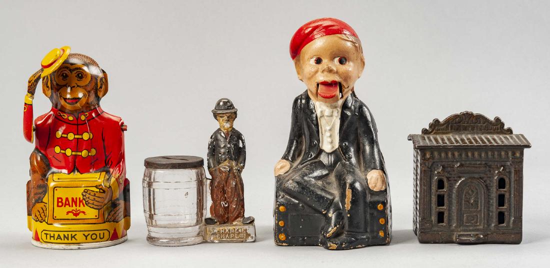 4 Vintage Banks Incl Charlie Chaplin at Barrel (1 of 7)