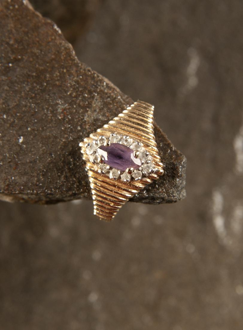 10K Amethyst & Diamond Ring (1 of 2)