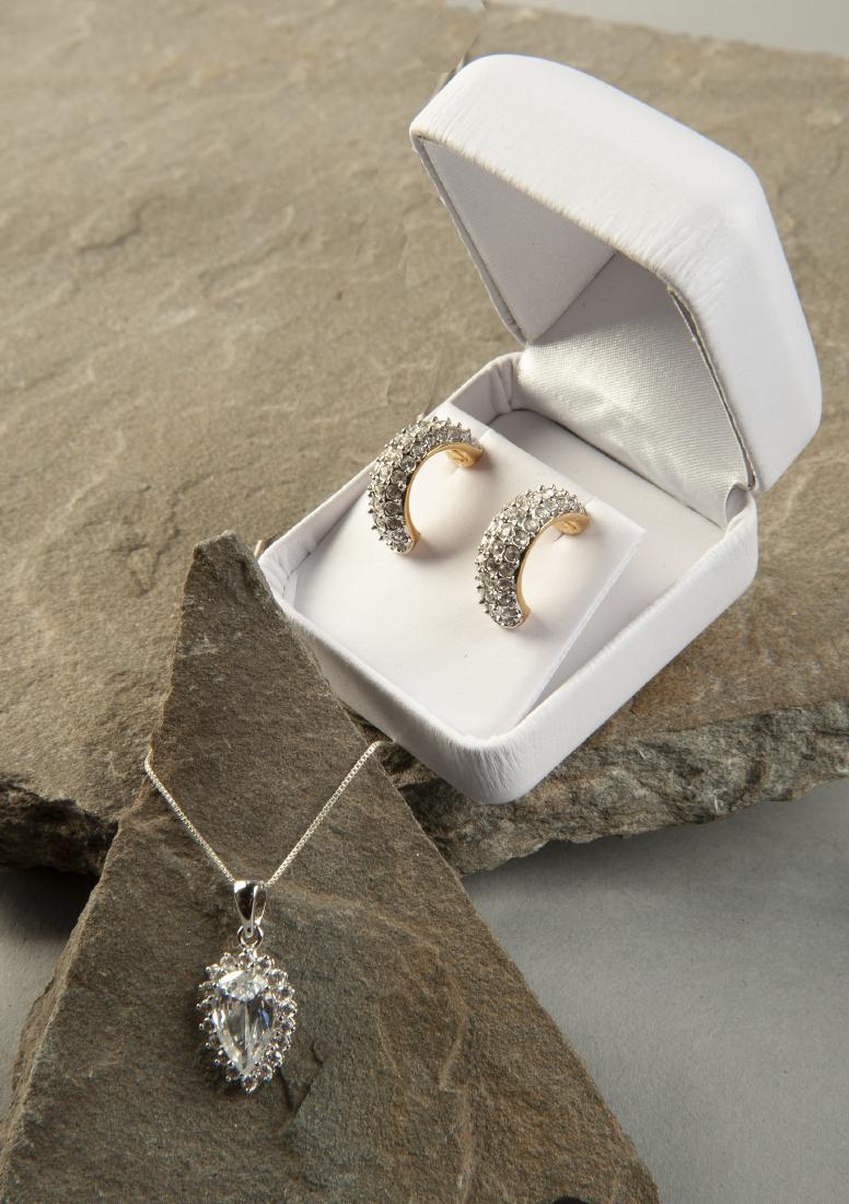 Crystal Pendant Necklace & Swarovski Hoop Earrings (1 of 2)