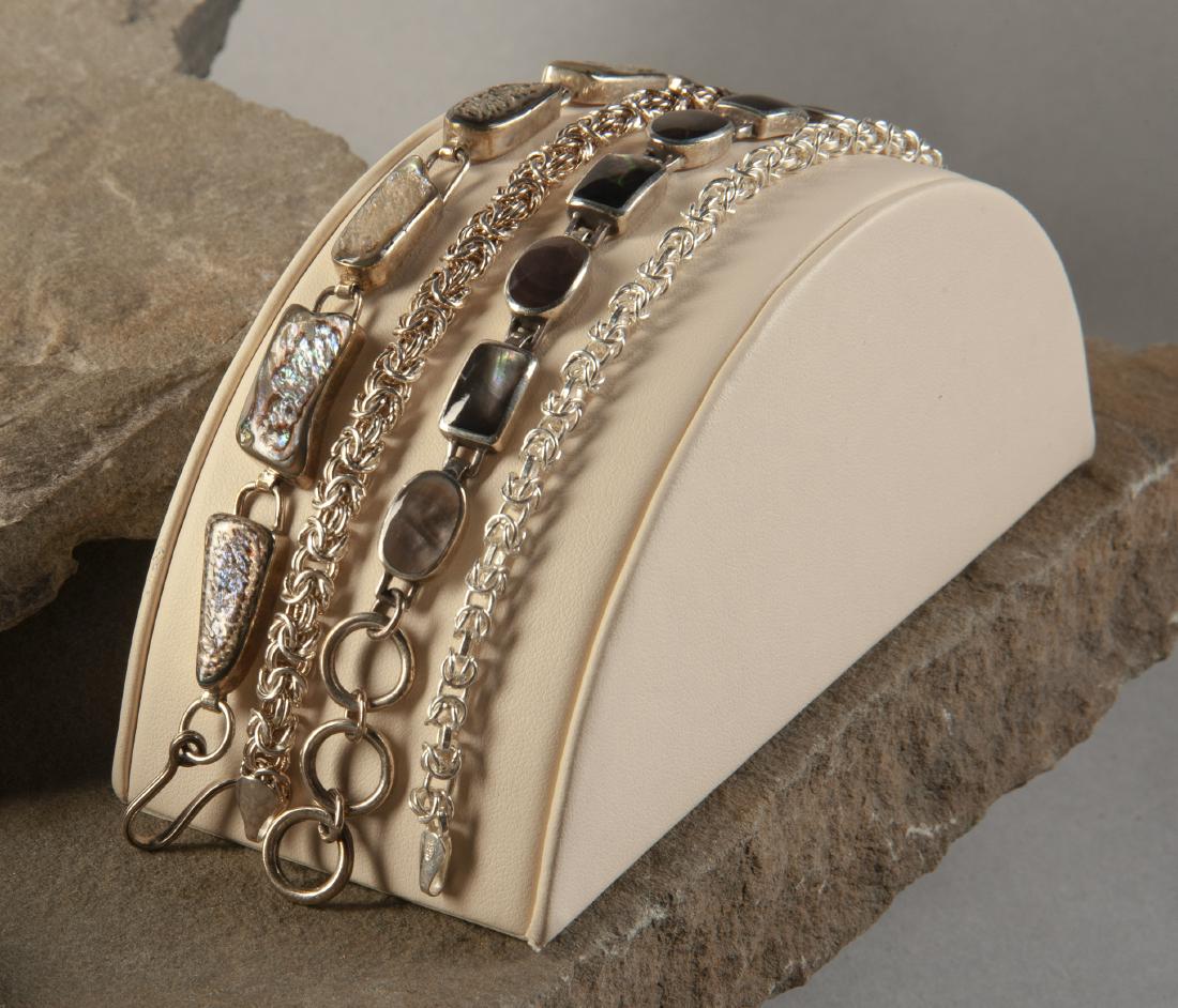 4 Sterling Bracelets incl Abalone (1 of 2)