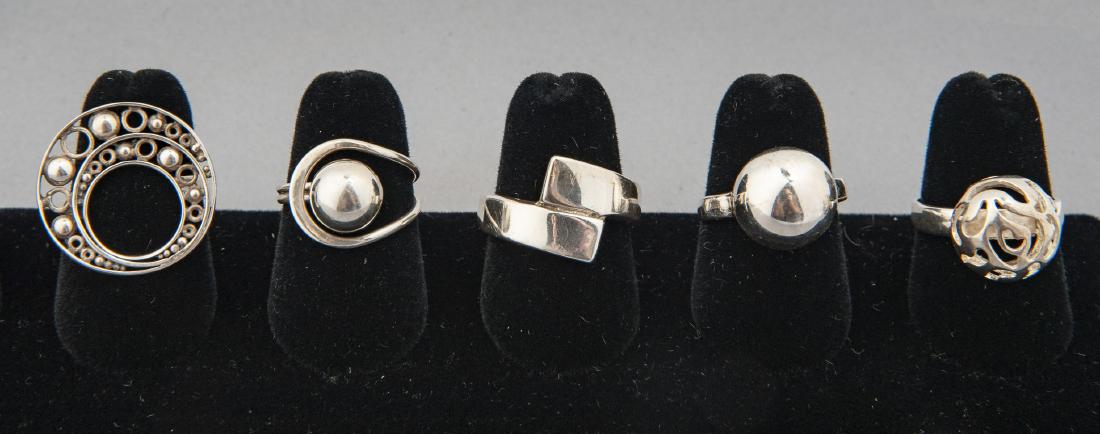 5 Sterling Modernist Rings (1 of 2)