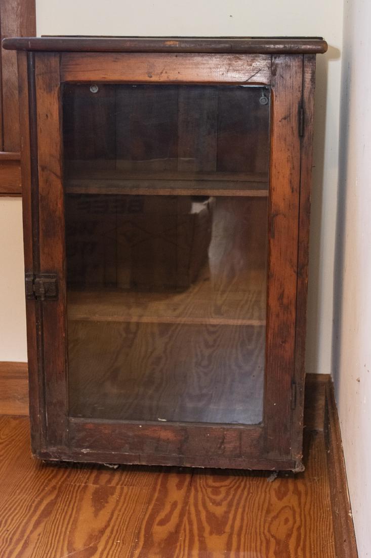 Antique Glass Front Cupboard (1 of 3)