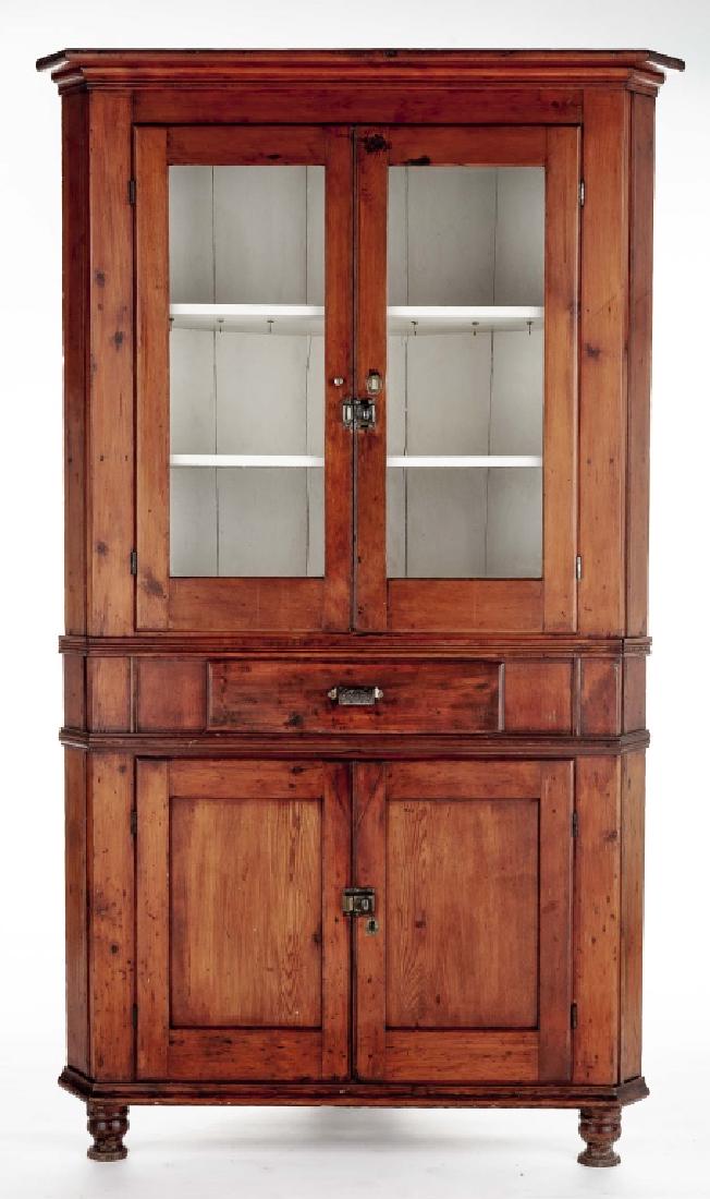 Pennsylvania Poplar Double Door Corner Cupboard (1 of 3)