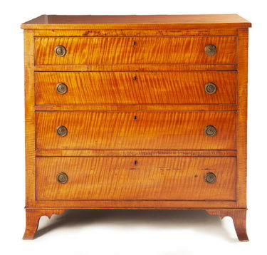 Tiger Maple Hepplewhite Chest Of Drawers Nov 11 2018 Cordier