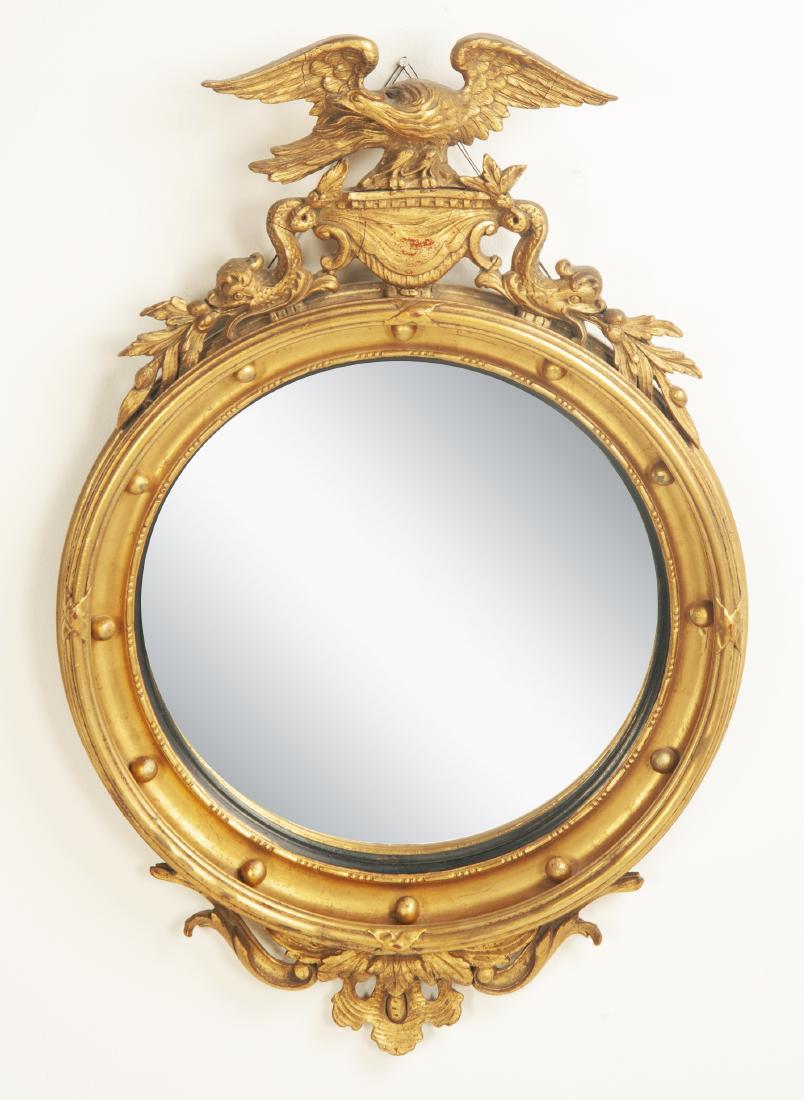 Federal Style Bulls Eye Mirror (1 of 3)