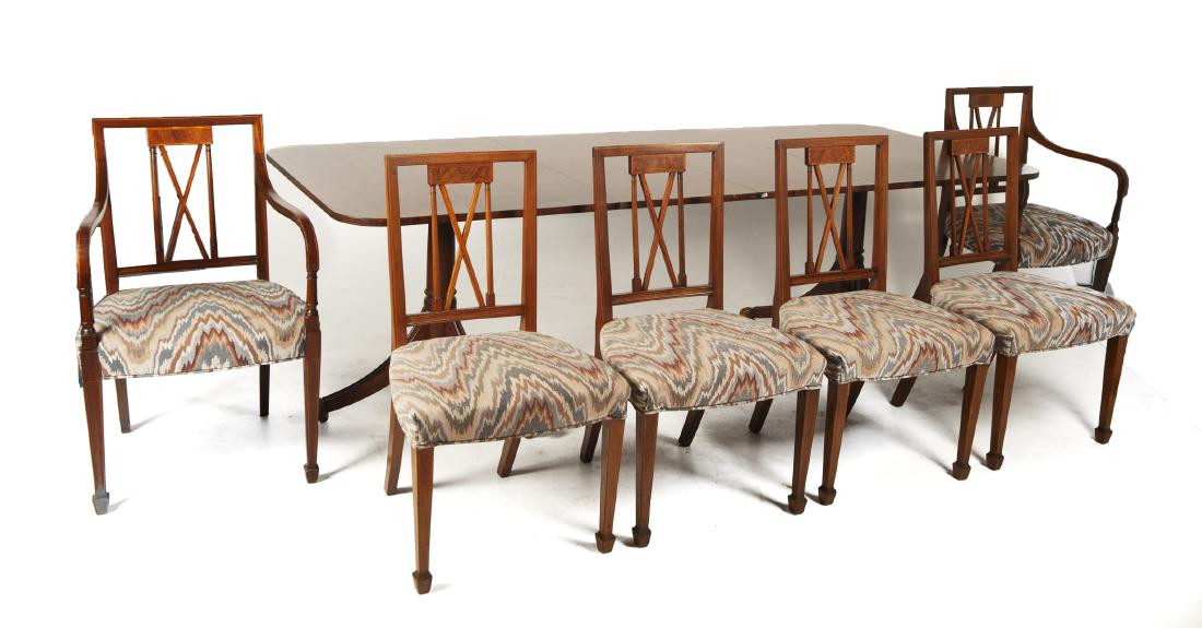 Duncan Phyfe Style Dining Table & 6 Chairs (1 of 7)