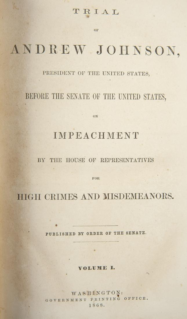 3 Vols. Impeachment of Andrew Johnson, 1868 (1 of 4)