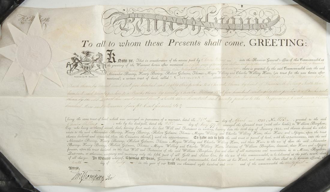 Thomas McKean and Timothy Matlack Signed Document (1 of 6)