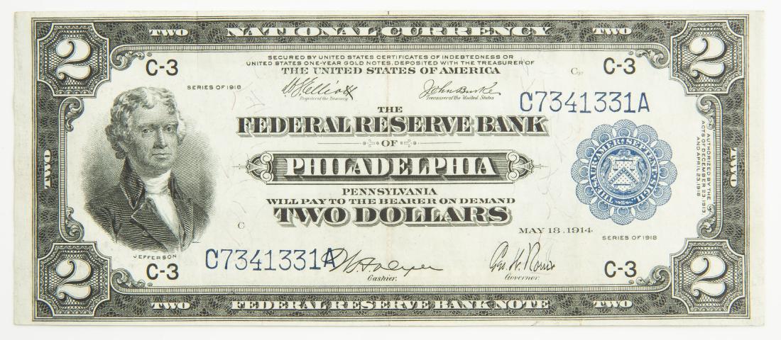 1918 $2 Federal Reserve Note, Phila. (1 of 2)