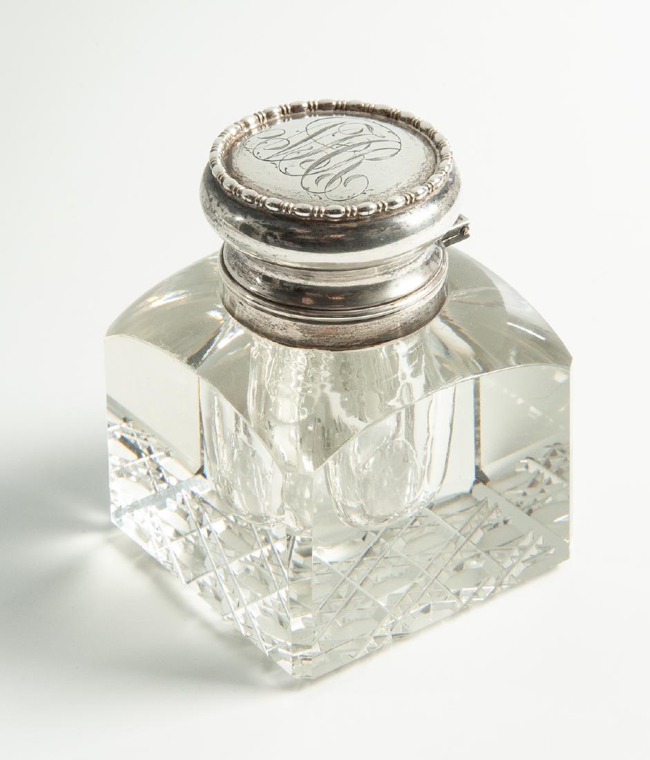 Sterling and Crystal Ink Well (1 of 5)