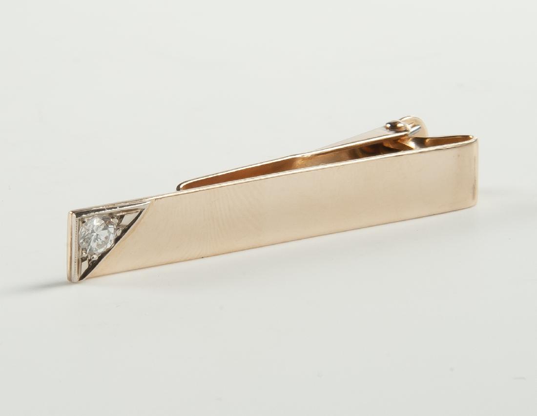 14K Diamond Tie Bar (1 of 4)