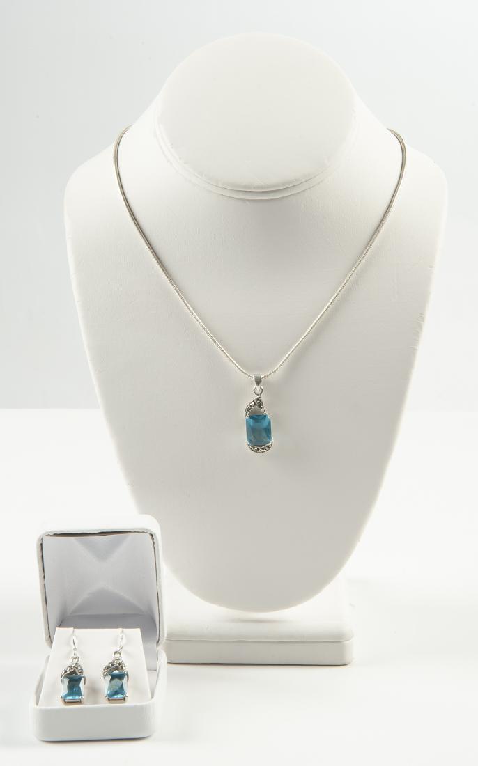 Sterling Blue Topaz Necklace & Earrings (1 of 3)