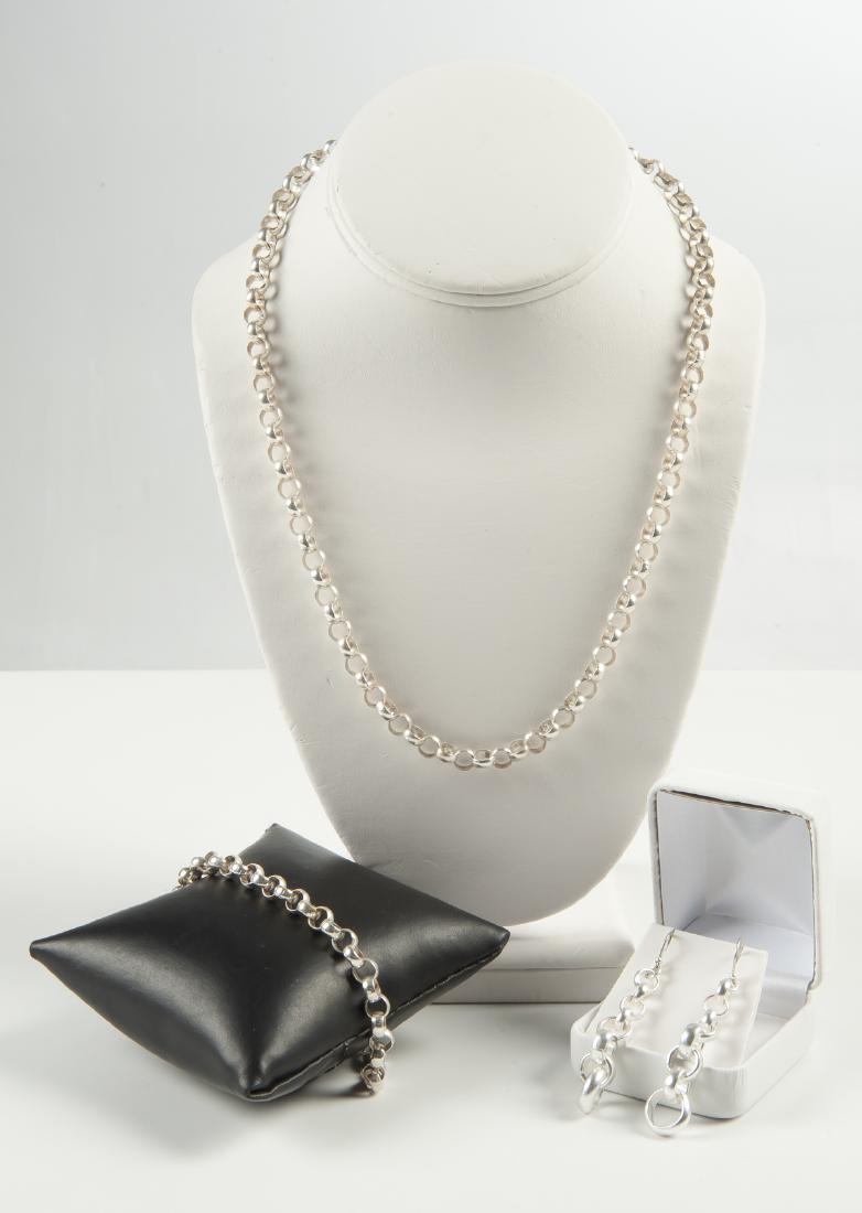 Sterling Necklace, Bracelet & Earrings (1 of 2)