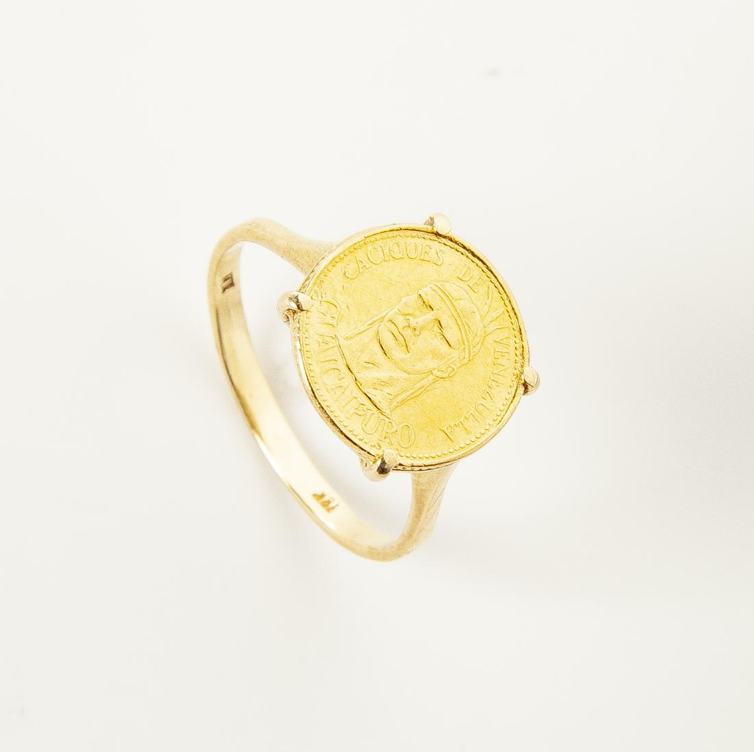 Venezuela Commemorative Gold Coin Ring (1 of 3)