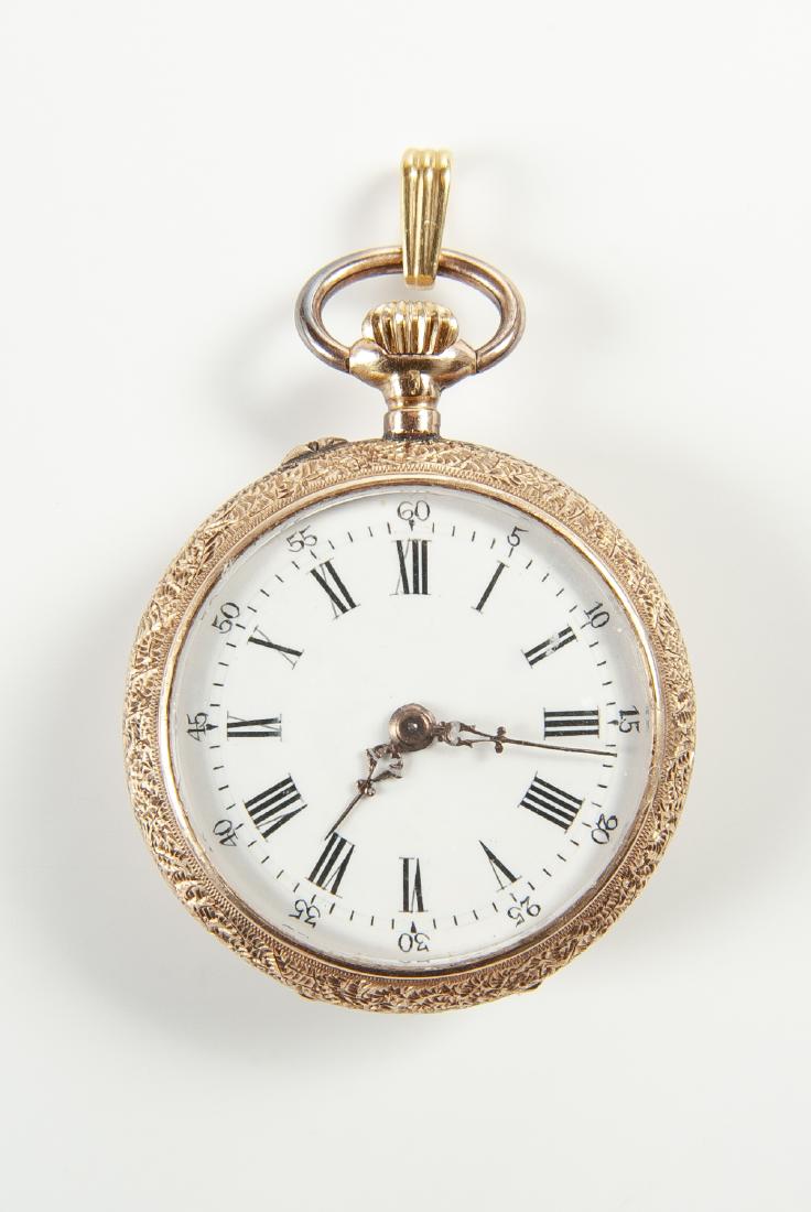 14K Enamel Pendant Watch (1 of 3)