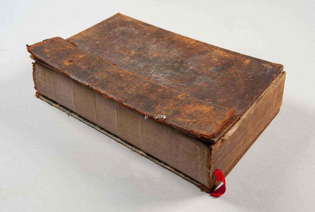 1772 Family English Bible: DESCRIPTION: Large family Bible titled "An Illustration of the Holy Bible Containing The Sacred Text of The Old Testament, and The New Together the Apocrypha". Printed by Nicholas Boden of Stafford in