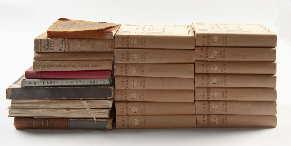 Elbert Hubbard Collection: DESCRIPTION: Elbert Hubbard collection. Includes twenty-five books and five motto cards by or about Elbert Hubbard. Collection includes fourteen volumes of "Little Journeys" by Elbert Hubbard, two cop