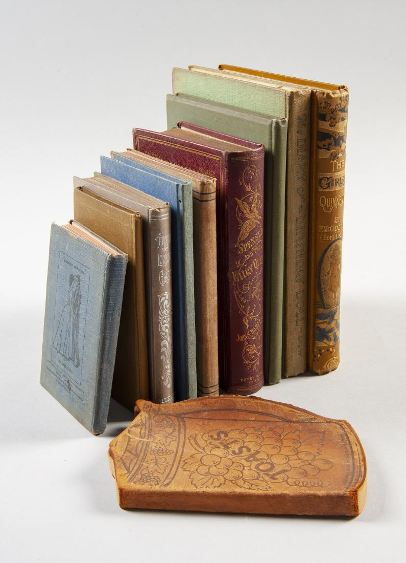 10 Fiction & Non-fiction Books: DESCRIPTION: Ten fiction and non-fiction books. Late 19th century to early 20th century. Titles include: 1) "Through the Looking Glass and What Alice Found There" by Lewis Carroll, 1895. 2) "Spenser a