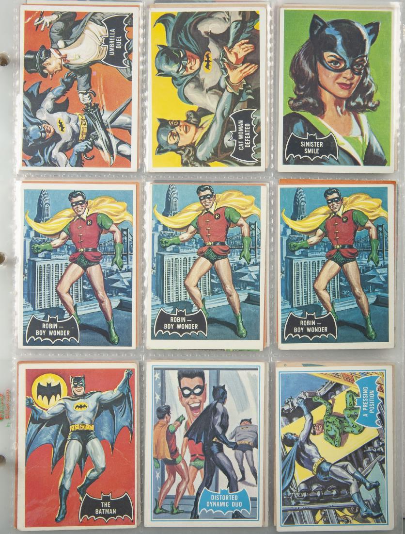 Approx. 321 Topps Non-Sport Cards in Album: DESCRIPTION: Approximately 321 Topps non-sport cards in album. Includes sixty-three 1968 Dark Shadows, 234 1966 Batman, eleven 1966 Bat-Laffs, 1965 James Bond, six 1966 Green Hornet, five 1965 James B