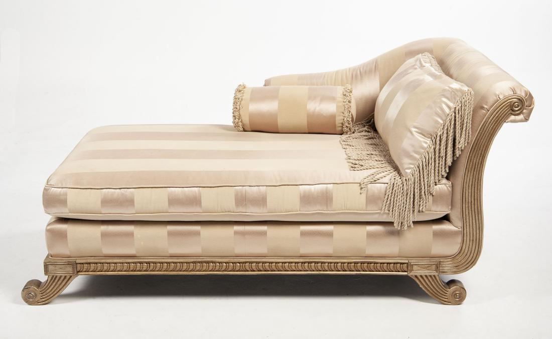 Cream Upholstered Chaise Lounge Chair