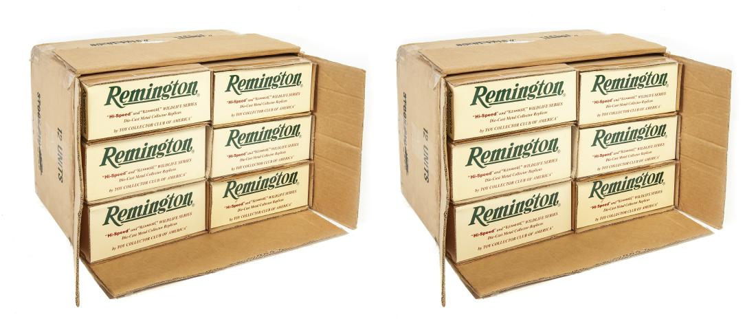 12 First Gear 1/34 Scale Die Cast Models in OBs: DESCRIPTION: Twelve 1/34 scale First Gear Wildlife Series Remington die-cast metal collector replica model vehicles. In original boxes and shipping cartons. Includes six #10-1575 "Moose" Third in the 