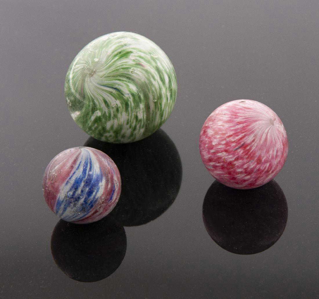 3 Victorian Onion Skin Marbles