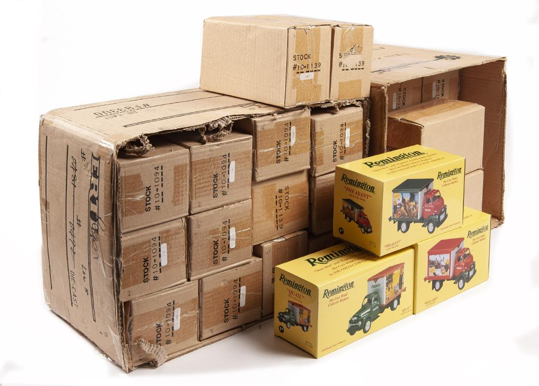 27 First Gear Remington Game Bird Replics in OBs: DESCRIPTION: Twenty-seven First Gear "Shur-Shot" and "Express" Game Bird Series die-cast metal collector replicas in original boxes and shipping cartons. Includes twelve #10-1094 Quail, twelve #10-108