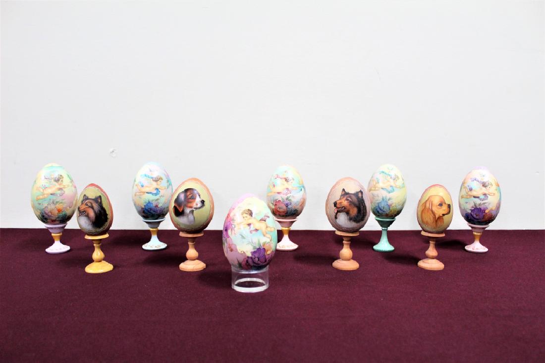 10 Wood Painted Russian Eggs (1 of 2)