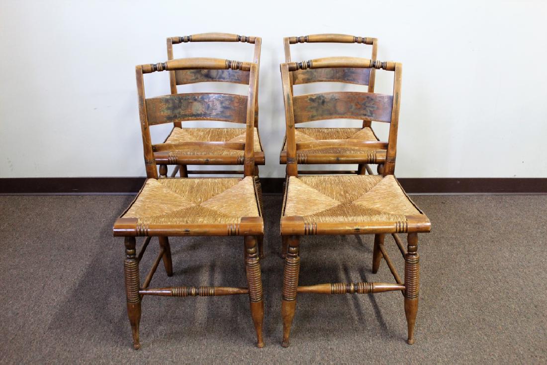 4 Hitchcock Chairs with Rush Seats (1 of 3)