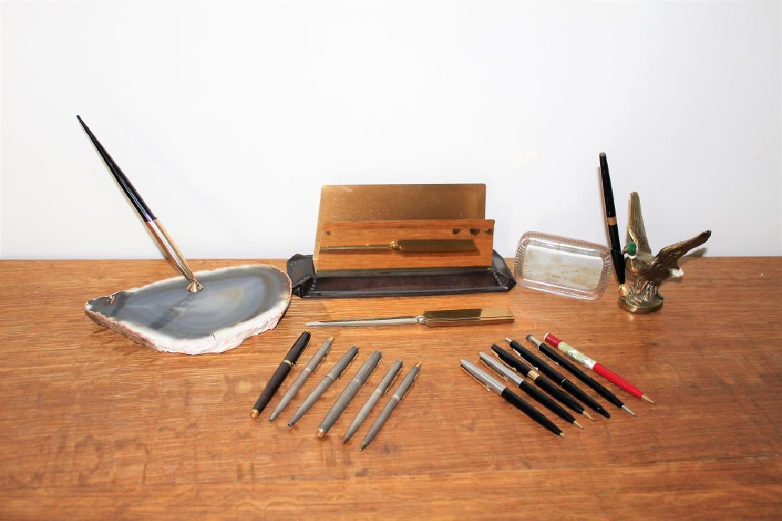 17 Pc Desk Supplies incl. Parker, Sheaffer, ETC. (1 of 2)