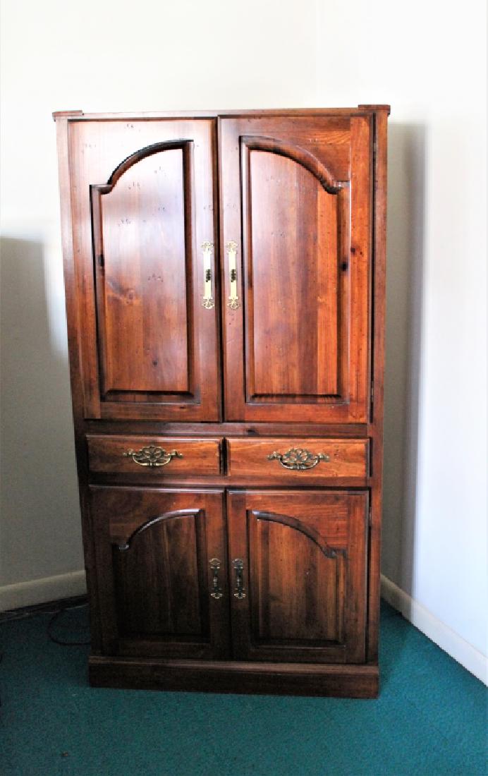 Stereo Cabinet: MEASUREMENTS: 30" wide x 19" deep x 59" high.