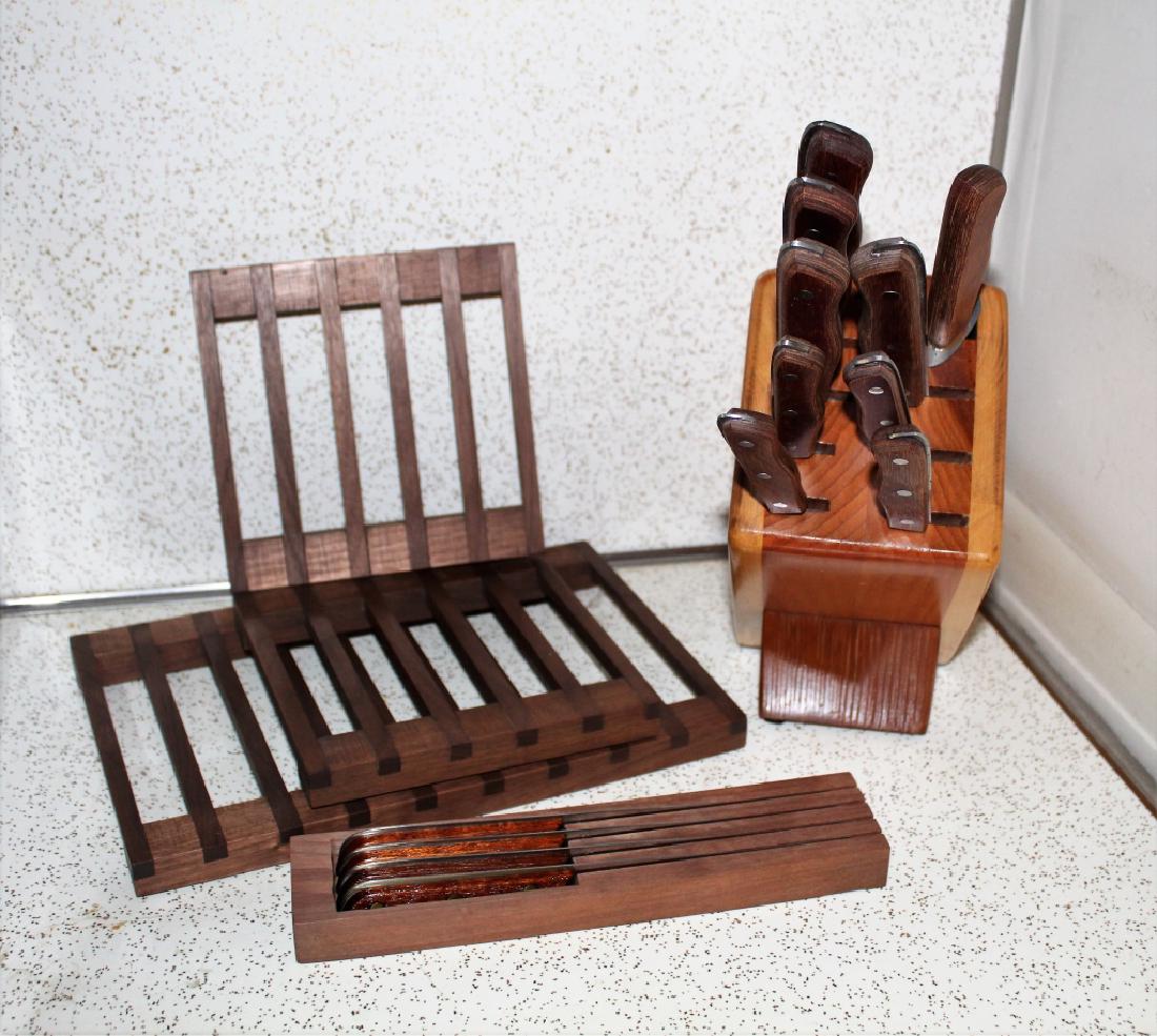 18 Pcs Kitchenalia incl Maxam Knife Block, Trivets (1 of 1)