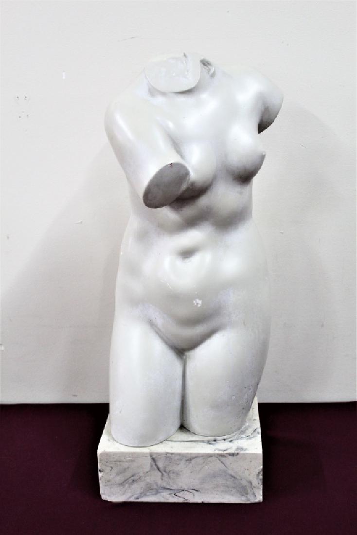 Alva Studios 1955 Alabaster Nude Sculpture: MEASUREMENTS: 8" wide x 7-1/2" deep x 21'' high.
