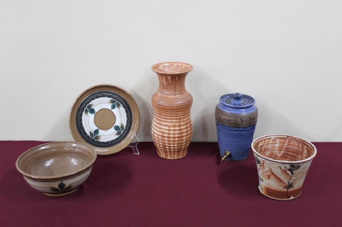 4 Pcs Studio Pottery incl Vase,Plate,Bowl+Planter (1 of 8)
