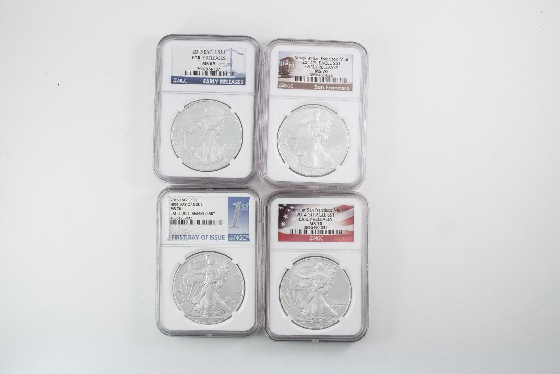 4 American Silver Eagles (1 of 2)