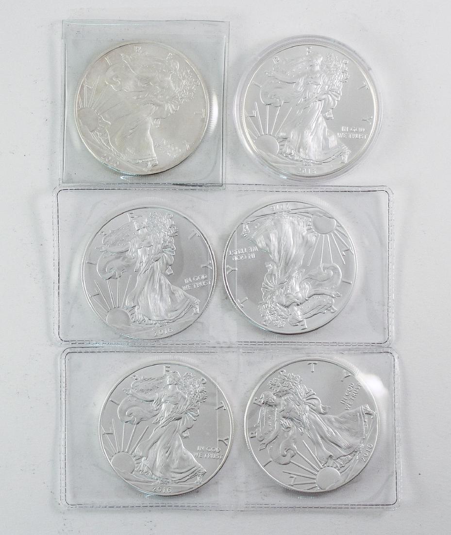 6 American Silver Eagles (1 of 2)
