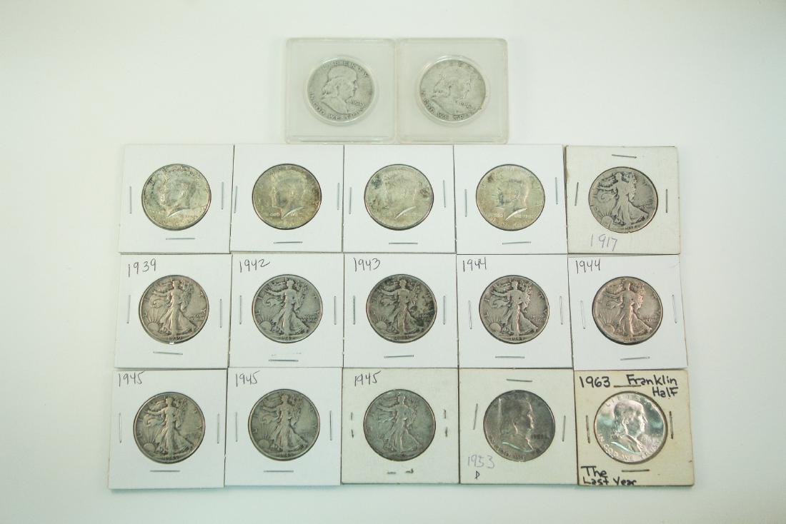 17 US Silver Half Dollars (1 of 2)