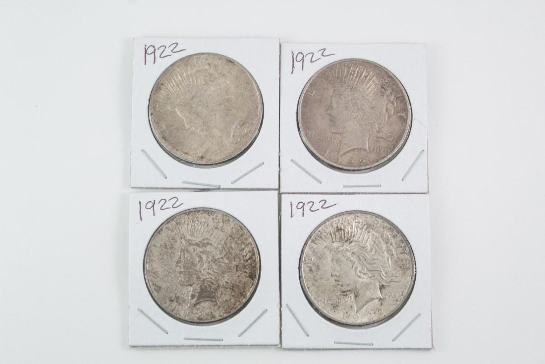 4 Peace Silver Dollars (1 of 2)
