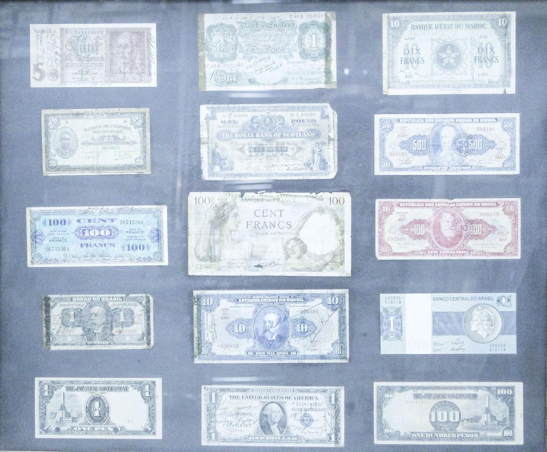 15 Pcs Foreign Currency Framed (1 of 2)