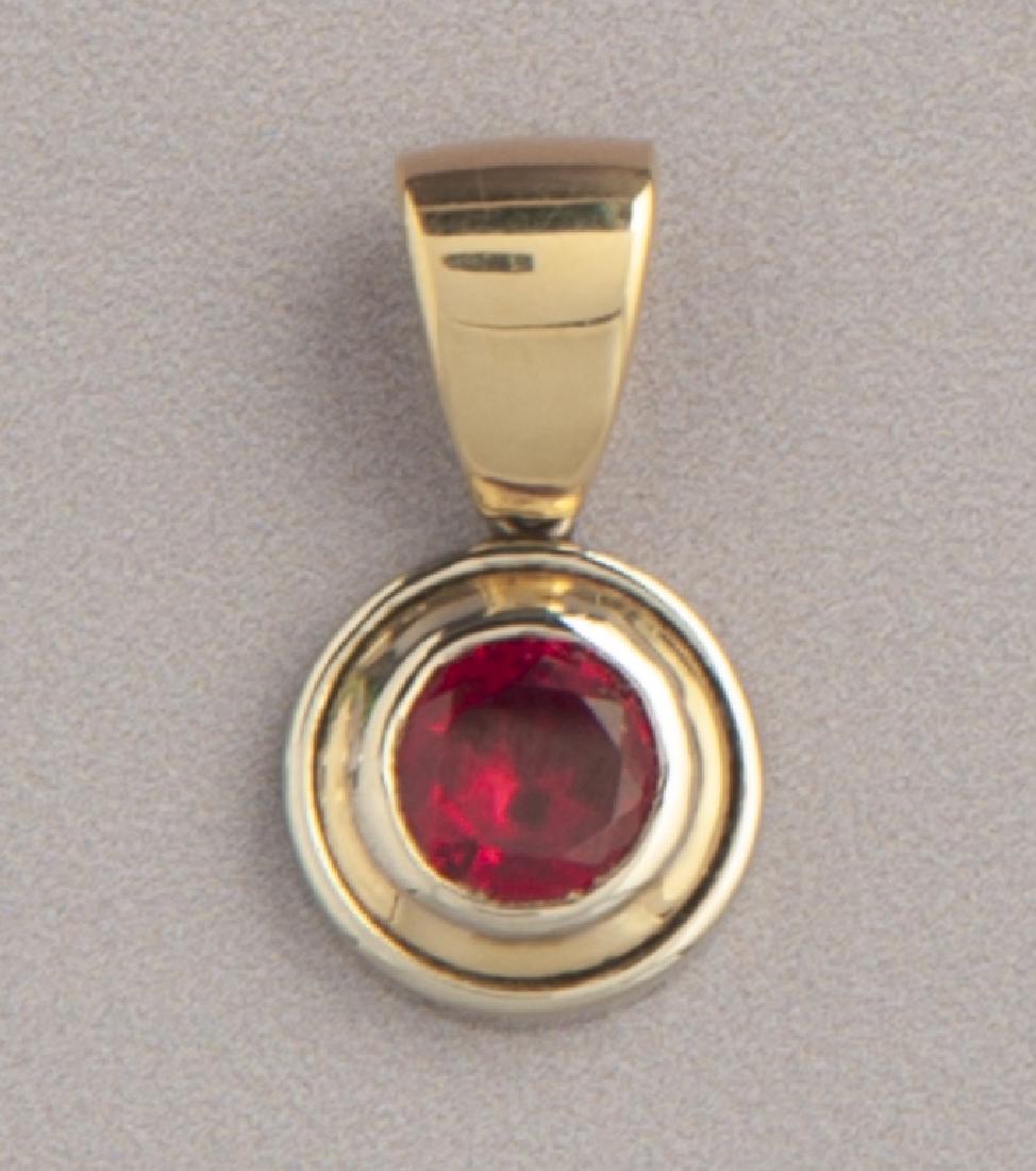14K Synthetic Ruby Pendant (1 of 3)