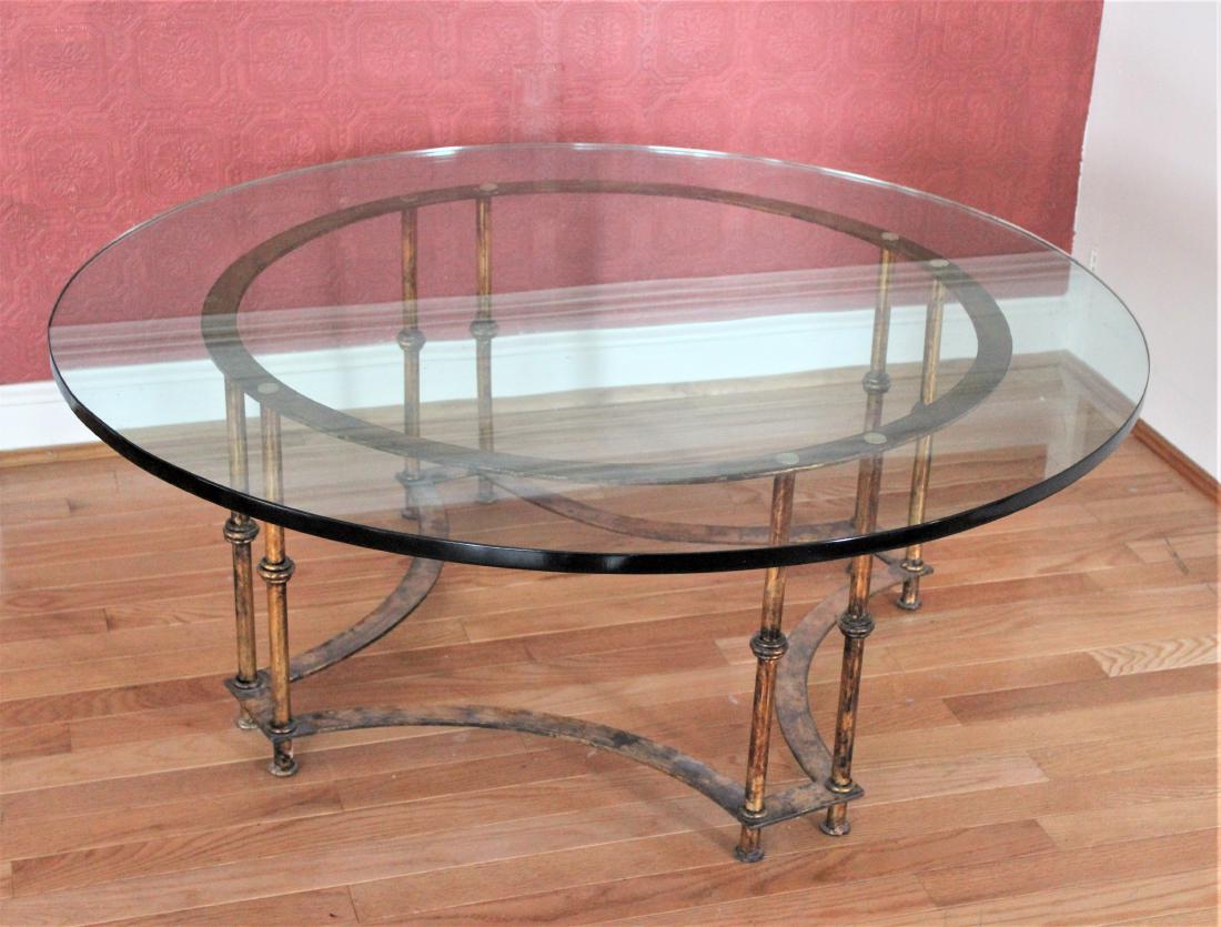 Glass Top Coffee: MEASUREMENTS: 42" diameter x 16" high.