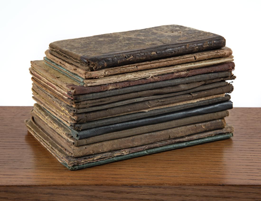 15 19th Century German ABC-Buch Books: DESCRIPTION: Fifteen German ABC-Buch school books. 19th century. Includes: 1) Hoch-Deutsches Lutherisches ABC und Namen Buchlein. Chamberburg, 1811. 2) Hoch-Deutsches Lutherisches ABC und Namen Buchle