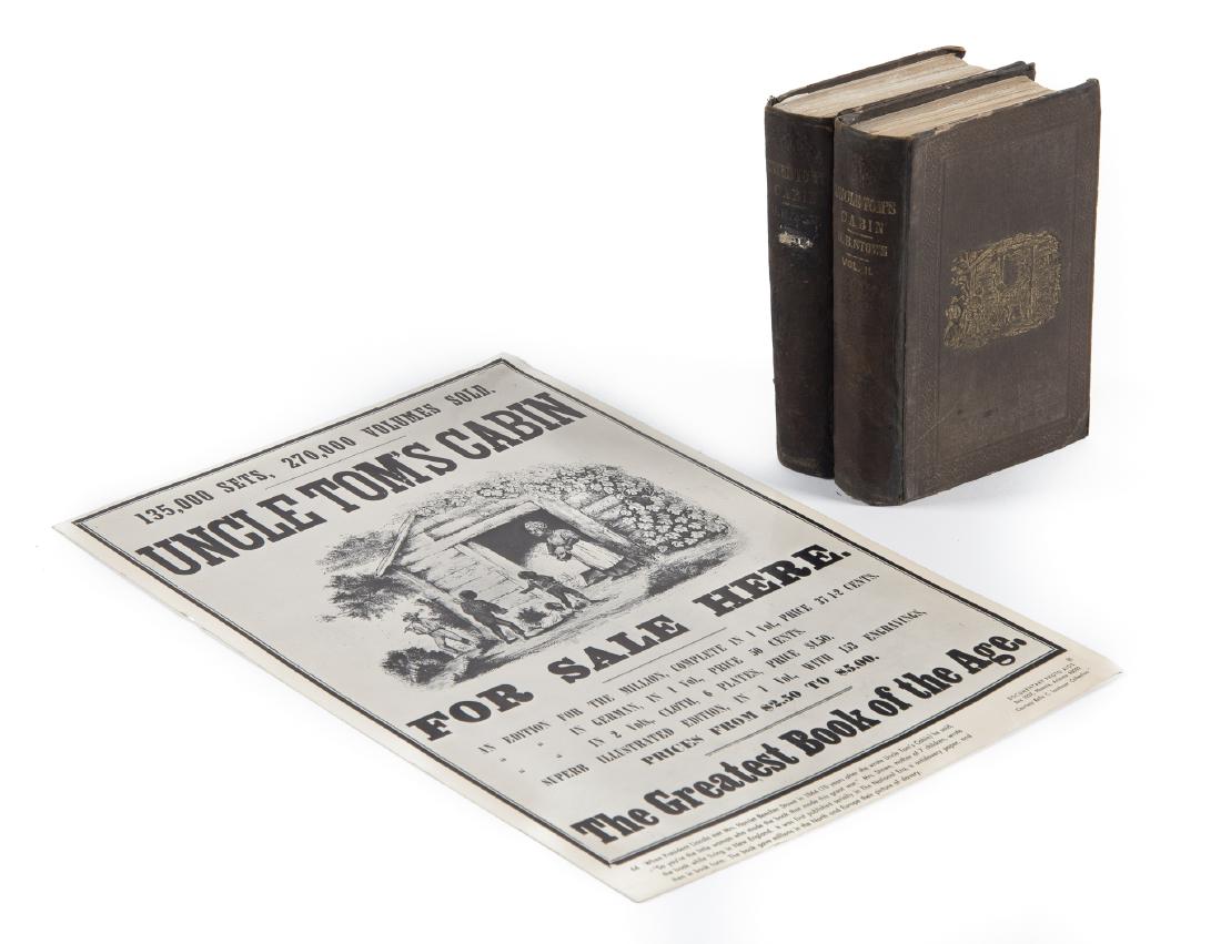 Uncle Tom's Cabin Vol. I & II with Advert: DESCRIPTION: Uncle Tom's Cabin collection. Includes: 1) "Uncle Tom's Cabin; or, Life Among The Lowly". Harriet Beecher Stowe. John P. Jewett & Company, Boston. Jewett, Proctoer & Worthington, Clevelan