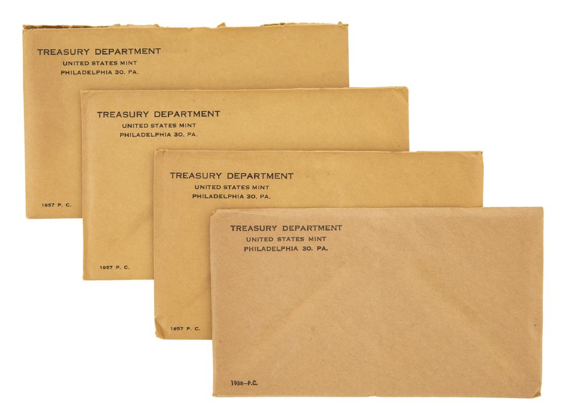 4 US Proof Sets in Original Packaging: DESCRIPTION: Four US proof sets in original packaging incl (3) 1957 and 1958.