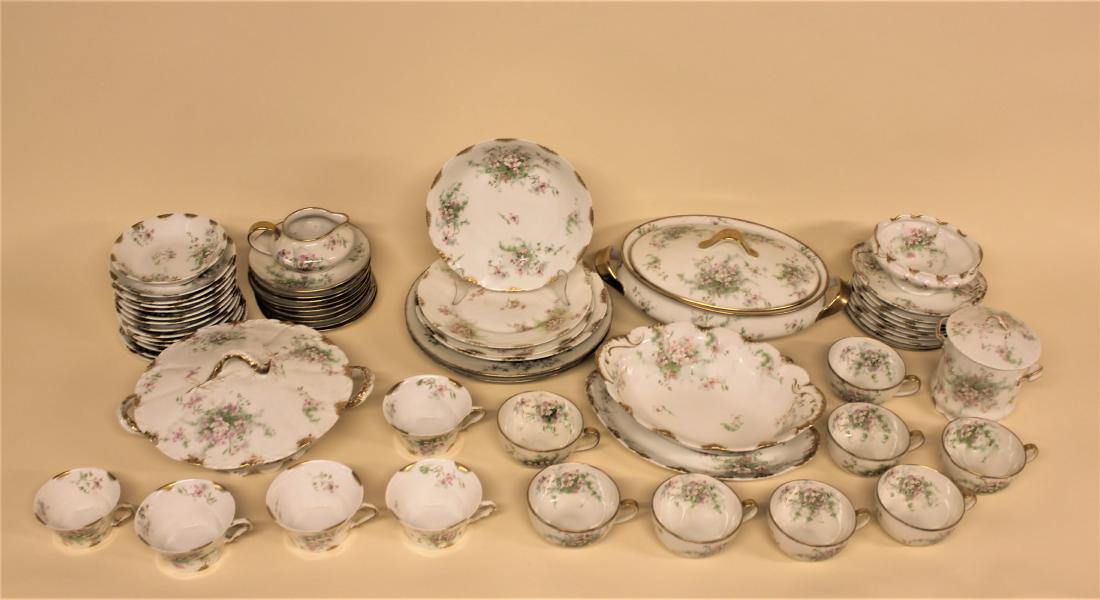 56 Pcs "Apple Blossom" by Limoge China (1 of 1)