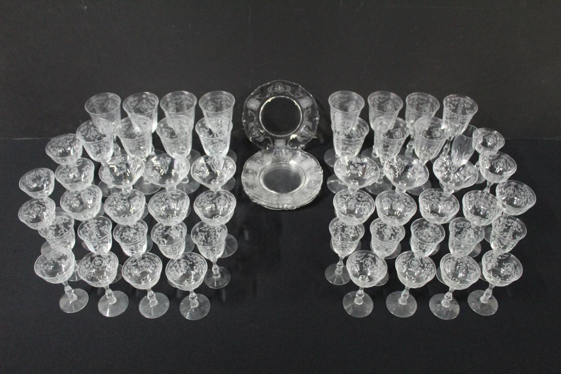 63 Pcs Etched Glassware (1 of 4)