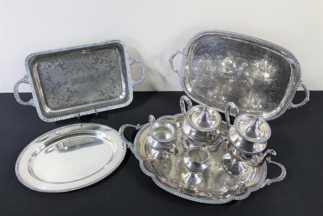 8 Pcs Silverplate incl Tea Set (1 of 1)