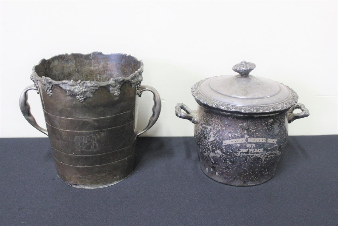 2 Pcs Silver Plate Ice Buckets (1 of 3)
