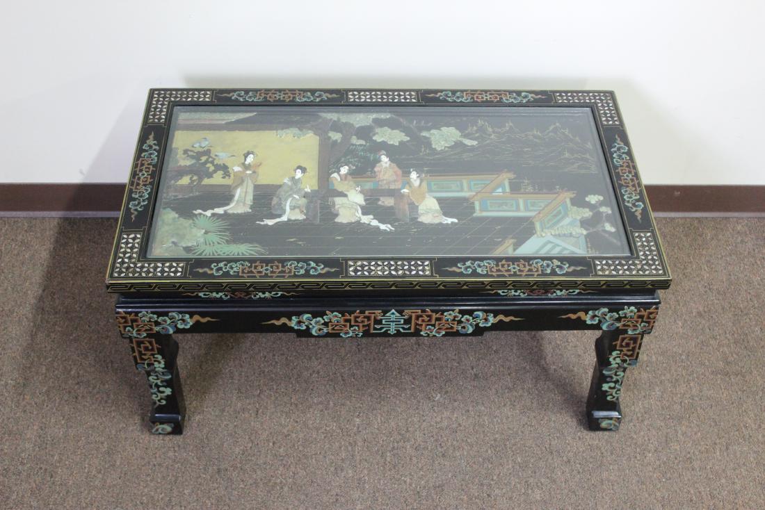 Asian lacquered Hard Stone Table (1 of 3)